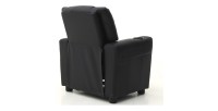 Mini fauteuil relax ITCHI relevable manuellement matière PU couleur noir, idéal pour un salon confortable.