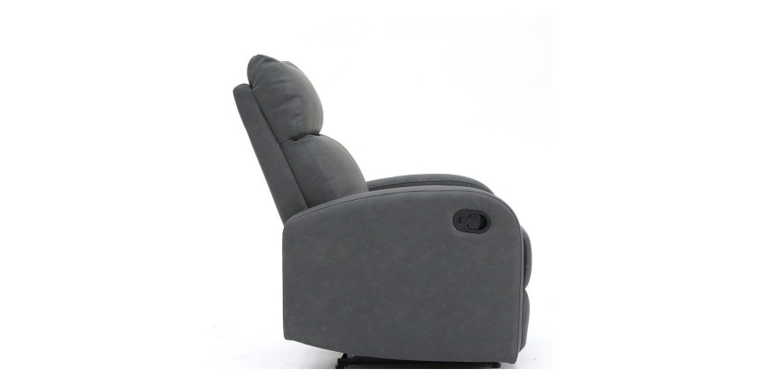 Fauteuil relax ERA relevable manuellement matière PU couleur noir, un fauteuil d'exception