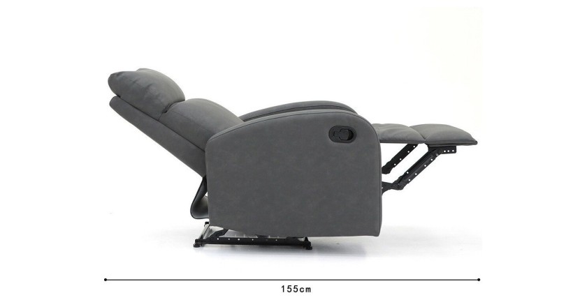 Fauteuil relax ERA relevable manuellement matière PU couleur noir, un fauteuil d'exception