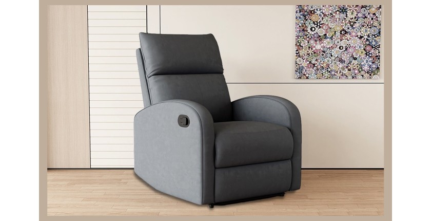 Fauteuil relax ERA relevable manuellement matière PU couleur noir, un fauteuil d'exception