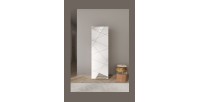 Armoire d'entrée 1 porte avec miroir, collection KUBRICK, coloris blanc laqué brillant