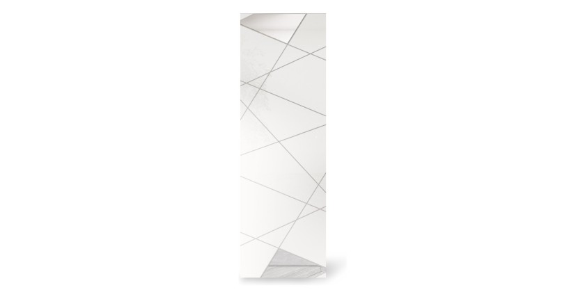 Armoire d'entrée 1 porte avec miroir, collection KUBRICK, coloris blanc laqué brillant