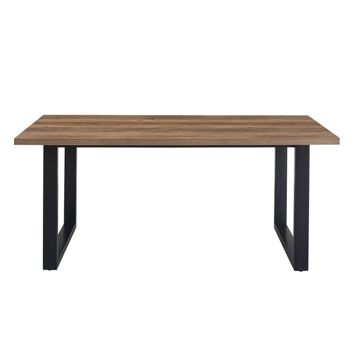Table à manger EDWAR longueur 180cm en décor bois exotique mango, idéal pour une salle à manger conviviale