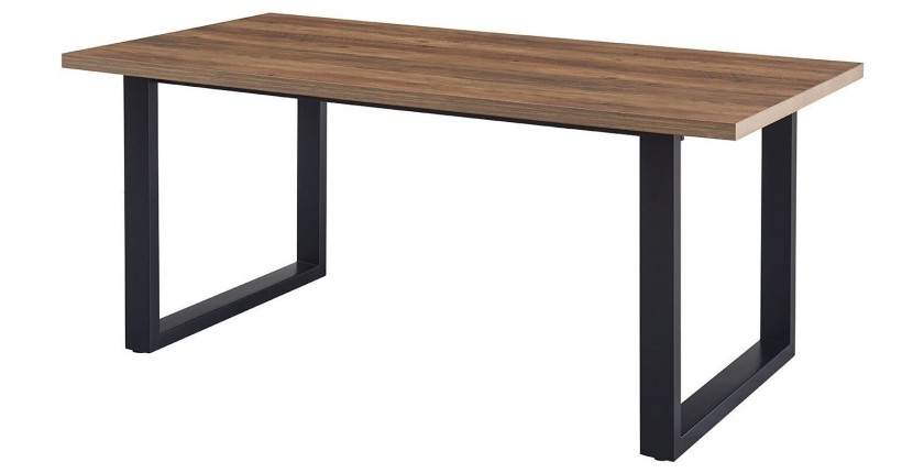 Table à manger EDWAR longueur 180cm en décor bois exotique mango, idéal pour une salle à manger conviviale