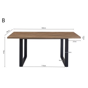 Table à manger EDWAR longueur 180cm en décor bois exotique mango, idéal pour une salle à manger conviviale