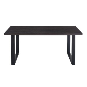 Table à manger EDWAR longueur 180cm en décor bois brun foncé, idéal pour une salle à manger conviviale