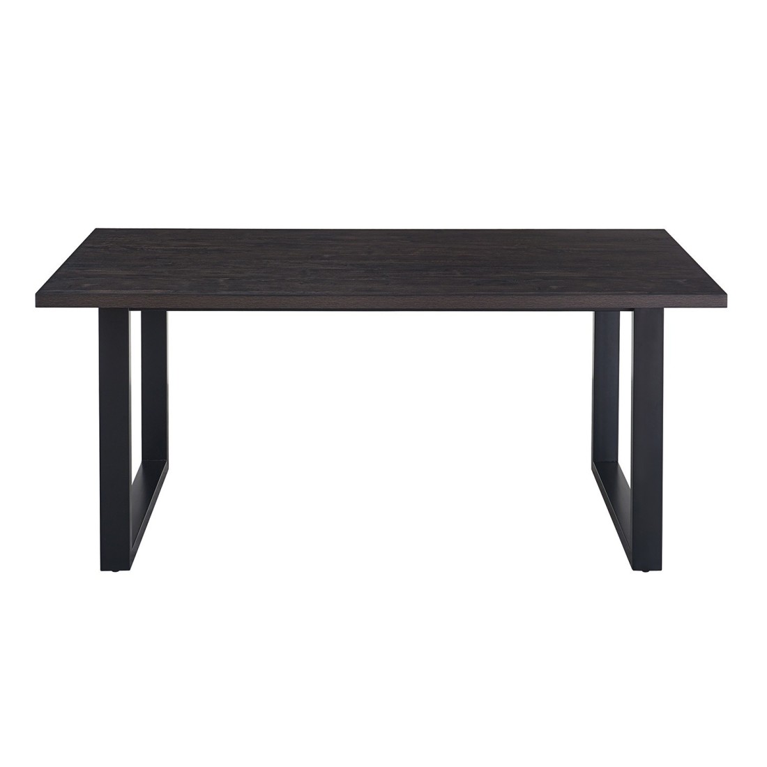 Table à manger EDWAR longueur 180cm en décor bois brun foncé, idéal pour une salle à manger conviviale