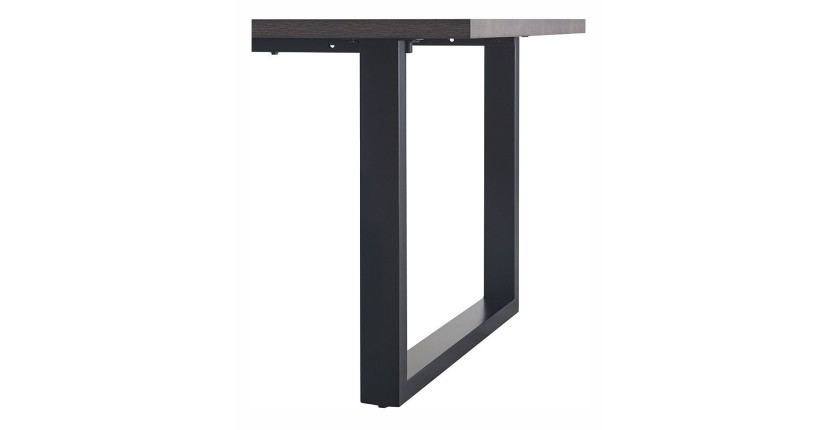 Table à manger EDWAR longueur 180cm en décor bois brun foncé, idéal pour une salle à manger conviviale