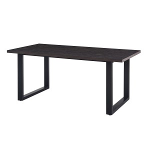 Table à manger EDWAR longueur 180cm en décor bois brun foncé, idéal pour une salle à manger conviviale