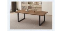 Table à manger EDWAR longueur 200cm en décor chêne vieilli, idéal pour une salle à manger conviviale