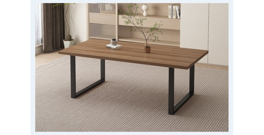 Table à manger EDWAR longueur 200cm en décor chêne vieilli, idéal pour une salle à manger conviviale