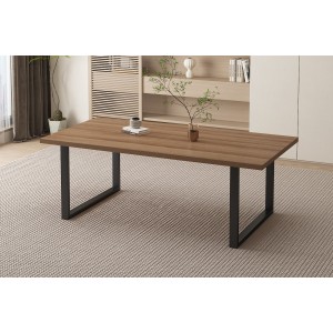 Table à manger EDWAR longueur 200cm en décor chêne vieilli, idéal pour une salle à manger conviviale