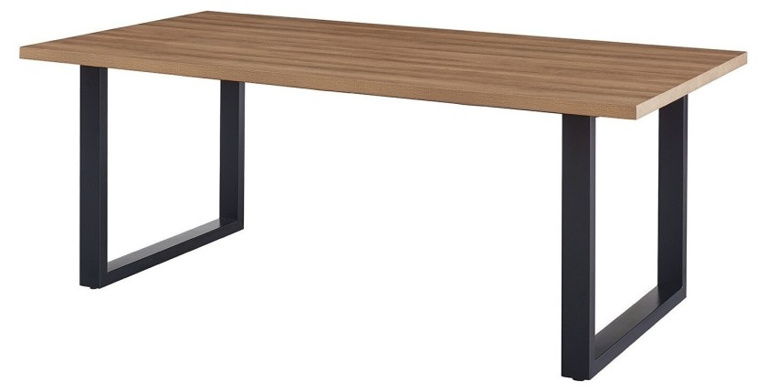 Table à manger EDWAR longueur 200cm en décor chêne vieilli, idéal pour une salle à manger conviviale