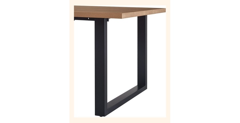 Table à manger EDWAR longueur 200cm en décor chêne vieilli, idéal pour une salle à manger conviviale
