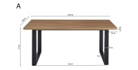 Table à manger EDWAR longueur 200cm en décor chêne vieilli, idéal pour une salle à manger conviviale