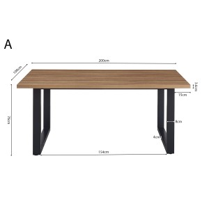 Table à manger EDWAR longueur 200cm en décor chêne vieilli, idéal pour une salle à manger conviviale