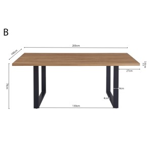 Table à manger EDWAR longueur 200cm en décor chêne vieilli, idéal pour une salle à manger conviviale