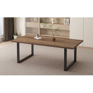 Table à manger EDWAR longueur 200cm en décor bois exotique mango, idéal pour une salle à manger conviviale
