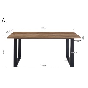 Table à manger EDWAR longueur 200cm en décor bois exotique mango, idéal pour une salle à manger conviviale