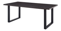 Table à manger EDWAR longueur 200cm en décor bois brun foncé, idéal pour une salle à manger conviviale