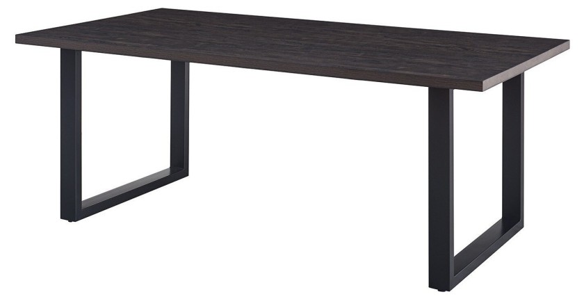 Table à manger EDWAR longueur 200cm en décor bois brun foncé, idéal pour une salle à manger conviviale