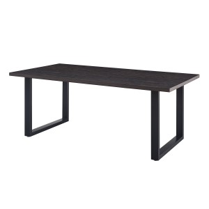Table à manger EDWAR longueur 200cm en décor bois brun foncé, idéal pour une salle à manger conviviale