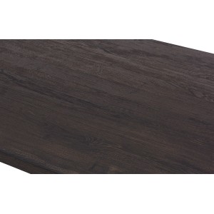 Table à manger EDWAR longueur 200cm en décor bois brun foncé, idéal pour une salle à manger conviviale