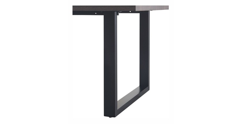 Table à manger EDWAR longueur 200cm en décor bois brun foncé, idéal pour une salle à manger conviviale