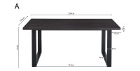 Table à manger EDWAR longueur 200cm en décor bois brun foncé, idéal pour une salle à manger conviviale