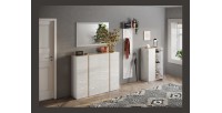 Miroir d'entrée design, 110x68 cm, collection KEY, contour blanc brillant laqué