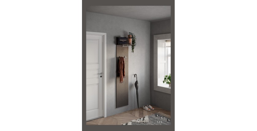 Porte manteau suspendu avec une étagère, collection KEY, coloris marron