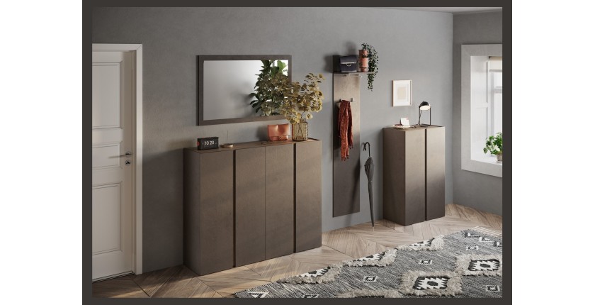 Porte manteau suspendu avec une étagère, collection KEY, coloris marron