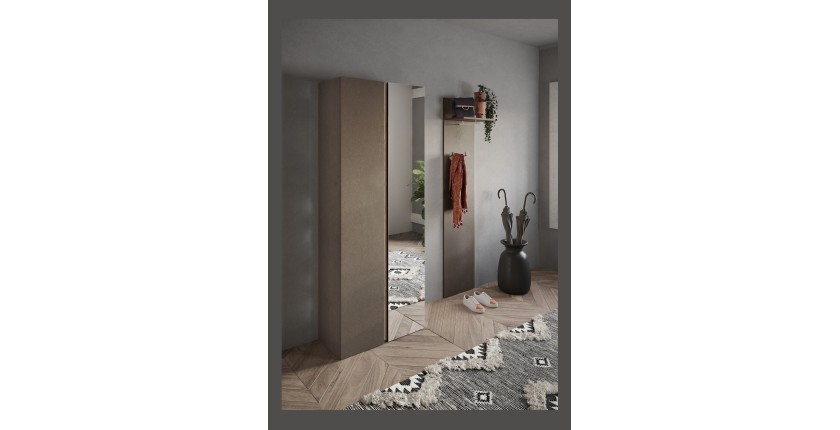 Porte manteau suspendu avec une étagère, collection KEY, coloris marron