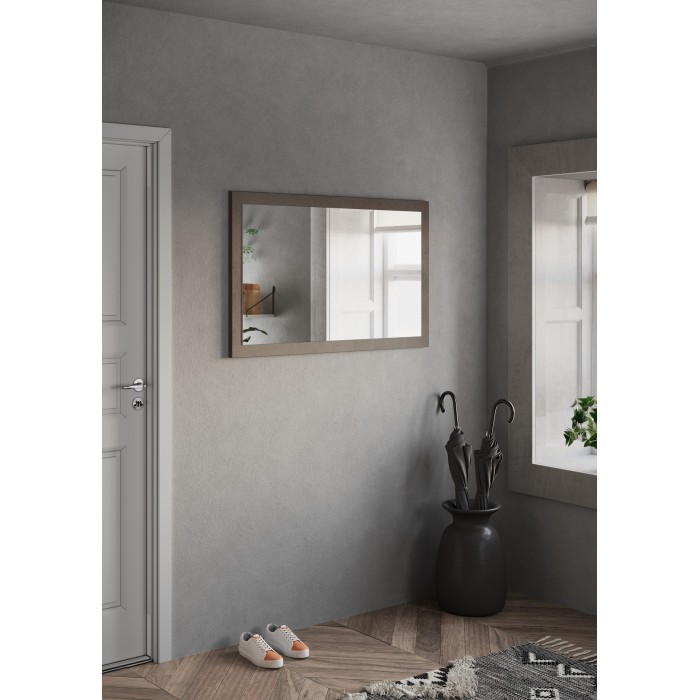Miroir d'entrée design, 110x68 cm, collection KEY, contour marron
