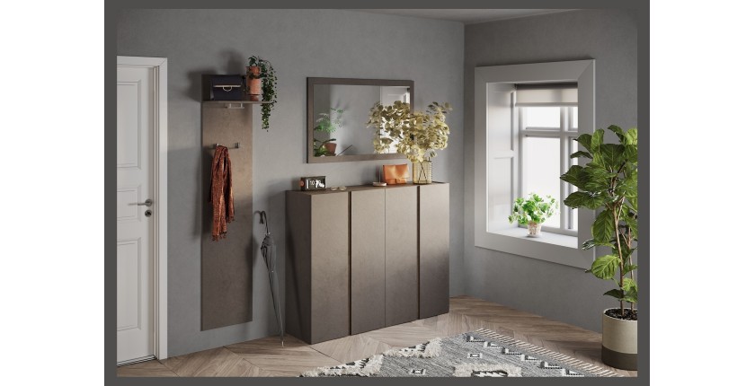 Miroir d'entrée design, 110x68 cm, collection KEY, contour marron