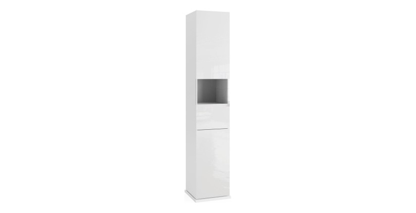 Colonne de salle de bain tournante avec miroir, 2 portes, collection CISA. Coloris blanc brillant