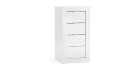 Commode avec 4 tiroirs large 42cm, collection CISA. Coloris blanc brillant