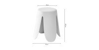 Tabouret OSTIN coloris blanc, grâce a son design atypique il s'adapte a tous types de salon
