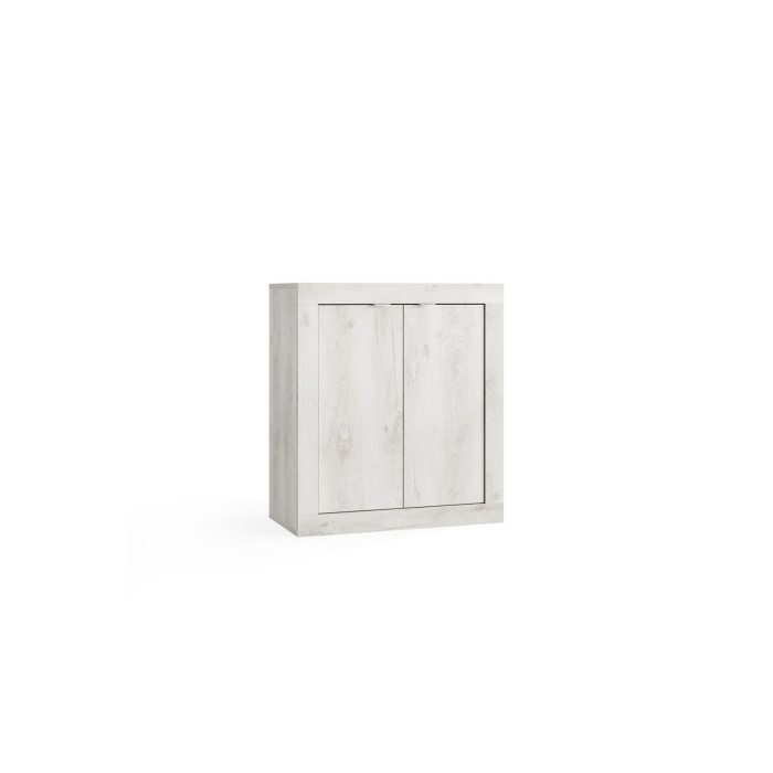 Meuble rangement 2 portes 2 étagères, collection CISA. Coloris chêne gris