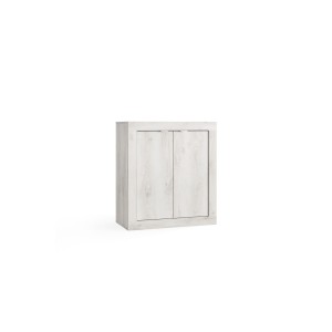 Meuble rangement 2 portes 2 étagères, collection CISA. Coloris chêne gris