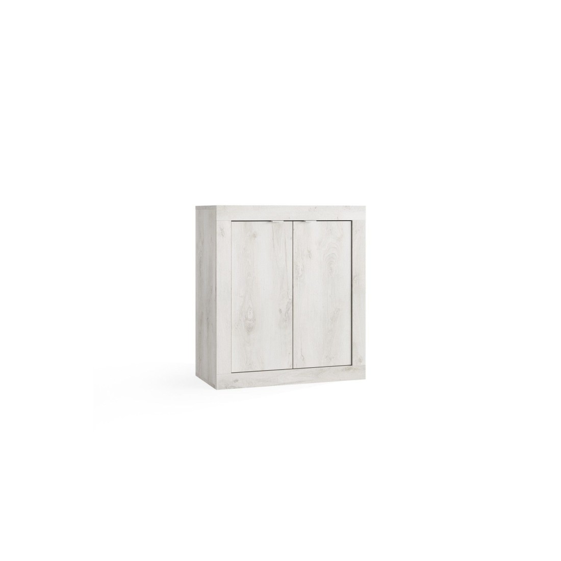 Meuble rangement 2 portes 2 étagères, collection CISA. Coloris chêne gris