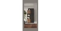 Vitrine design 2 portes collection DOMI. Coloris gris anthracite \ chêne foncé