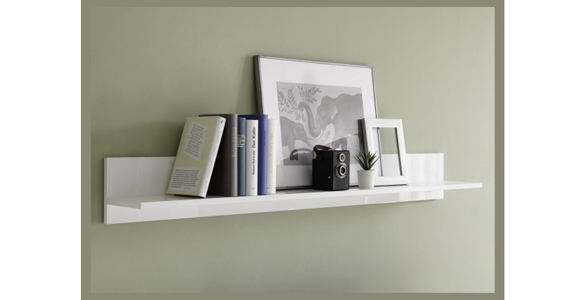 Etagère murale, collection JET, coloris blanc laqué brillant