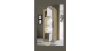 Vitrine design 2 portes collection ACCESS. Coloris blanc et chêne clair