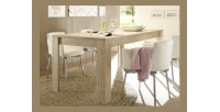 Table 137x90cm avec pieds en bois, Collection SHOW, coloris chêne clair