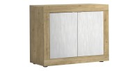 Buffet 2 portes collection ACCESS. Coloris blanc et chêne clair