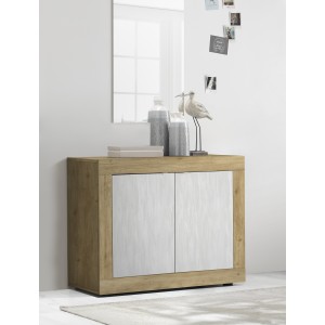 Buffet 2 portes collection ACCESS. Coloris blanc et chêne clair