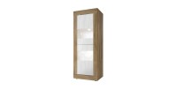 Vitrine design 2 portes collection ACCESS. Coloris blanc et chêne foncé