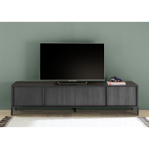 Meuble TV 4 portes IRON. Coloris chêne noir