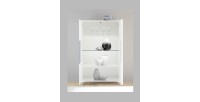 Vitrine 2 portes collection SKY. Coloris blanc laqué brillant